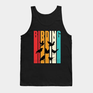 Vintage Birding For Birders With Birds Retro Tank Top